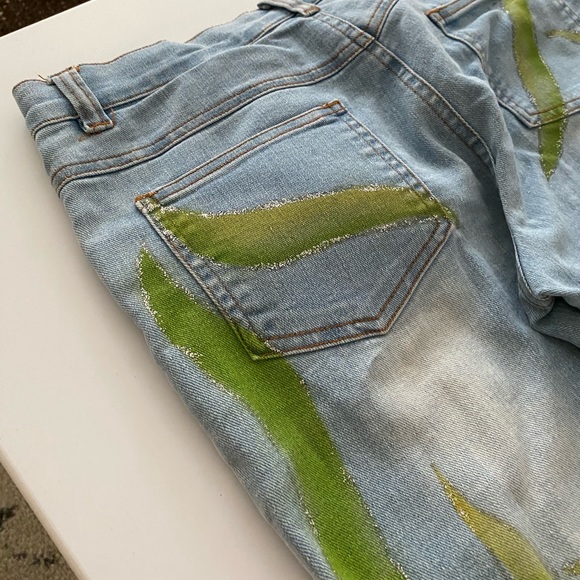 CUSTOM Handmade Y2K Dragon Split Hem Jeans - Picture 4 of 10